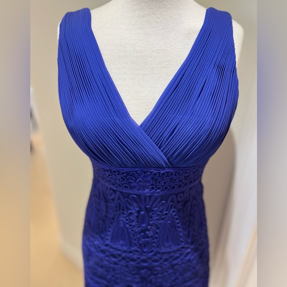 Sue Wong Elegant blue/purple formal dress fitted lined low back side zip size 6 - Picture 1 of 16